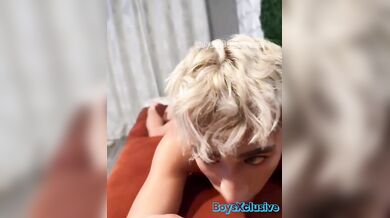 Ander Wolfson gets drilled by Harley Xavier's huge strapon in hot bareback action