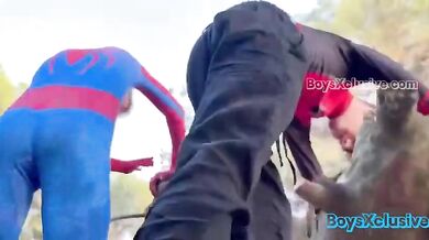 Andre twink takes a hard bareback anal pounding on Olive tree