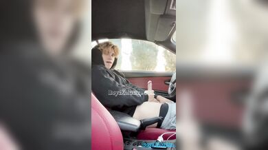 Watch Valentin Mehinagic stroke his big cock in the car like a horny teen