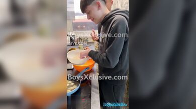 Denis, Fabrizio, Giulio, and friends take turns cooking in a wild anal threesome