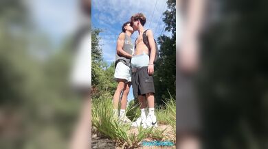 AJ's huge veiny cock gets our clothes off after a wild after-school hike