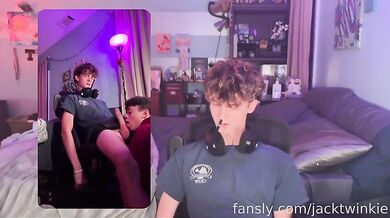 Jack & AJ's 18yo twink show: big cock, anal, cum, and BJ for all!