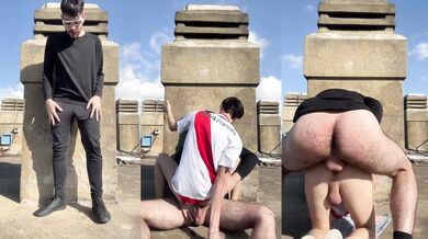 Aguxxxtin gets her ass hammered on the balcony in wild bareback action