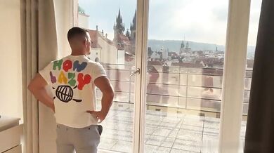 Czech twins Jakub Stefano and their hot friend give fit daddy a blowjob in Real Life