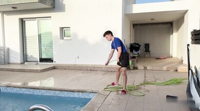 Mace Brown and The Janandonly share a hot anal adventure in the pool