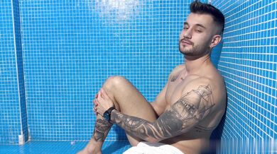 Andrea Coletti's Turkish Bath: A Solo Twink's Breakdown with a Hot Blowjob and Anal Action