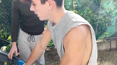 Samuele Cunto & Ivan Vettoretto get hot and heavy in a wild Car Mechanic video