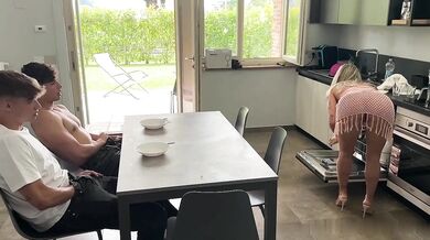 Bigdick Italian boys watch their buddy's hot mom - Edoardo Fresia & Ivan Vettoretto