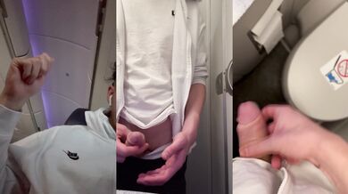 Fedehub_twink's Italian Boy Almost Caught Jerking Off On A Plane