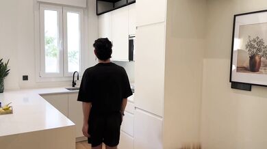 Hot Latino studs take turns pounding the kitchen counter & Minsito's tight ass