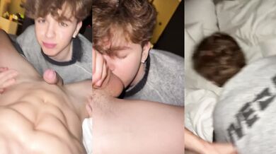 Romeo Twink & Liam Leigh get naughty in forbidden sleepover with cum covered blowjobs