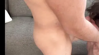 Bareback twink for the kinky porno freak: Noe Foxxx takes a hard bareback pounding from her slim friend