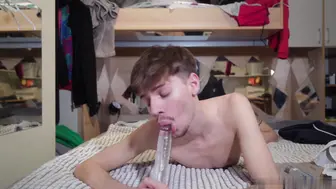 Gabriel Dior enjoys a steamy solo session with his dildo